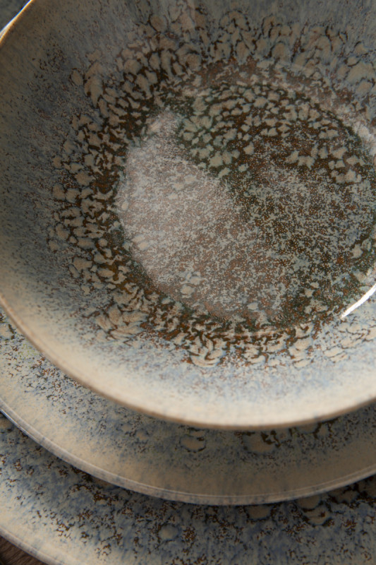 Assiette coupe creuse rond gris grès émaillé Ø 22 cm Tropic Accolade