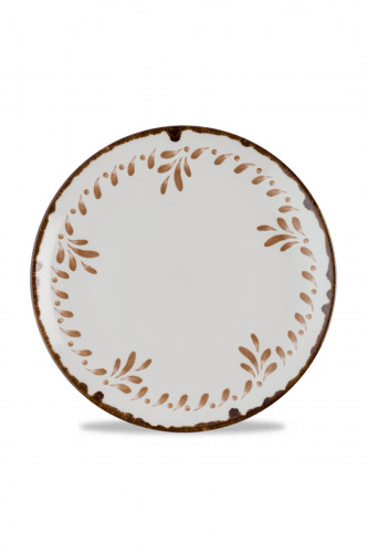 Assiette coupe plate rond terracotta porcelaine vitrifiée Ø 26 cm Harvest Mediterranean Dudson