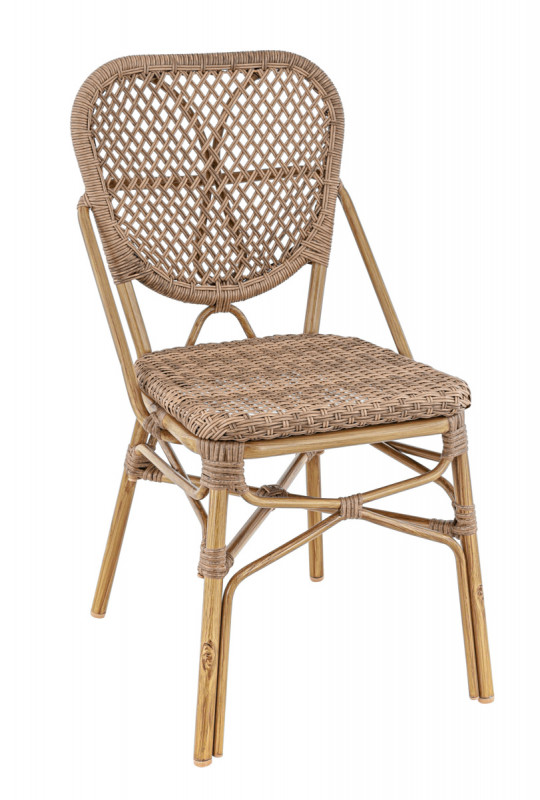 Chaise de terrasse rotin noisette 87x46x56 cm Dax Flexmob
