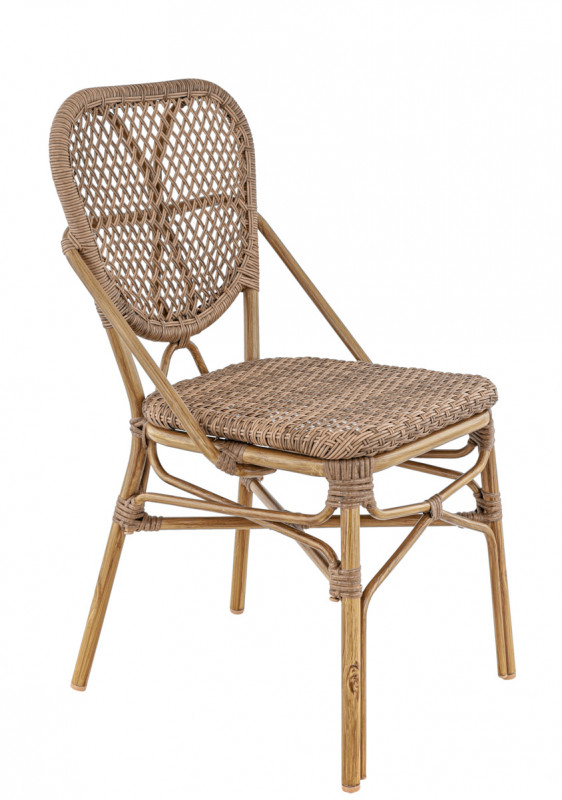 Chaise de terrasse rotin noisette 87x46x56 cm Dax Flexmob