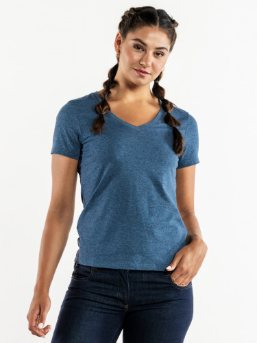 Tee shirt manche courte recyclé bleu L Tierra Blue Melee Chaud Devant