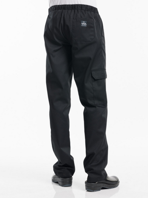 Pantalon de cuisine noir M Baggy Chaud Devant