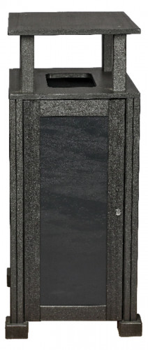 Station de tri sélectif extérieure 1 flux avec toit aluminium 80 L carbone Probbax