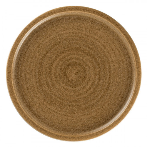 Assiette coupe plate rond Autumn Brown porcelaine vitrifiée Ø 20,4 cm Selva Rak