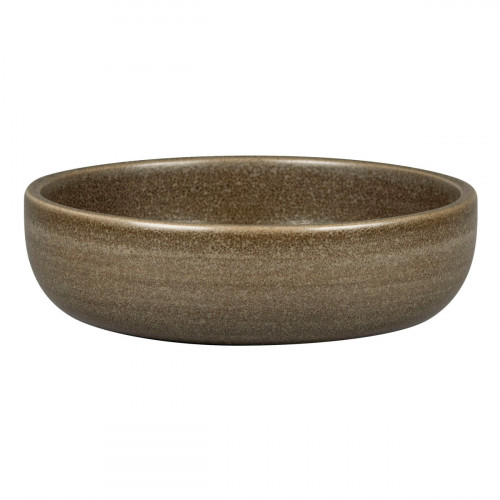 Assiette coupe creuse rond Dark Brown porcelaine vitrifiée Ø 16 cm Selva Rak