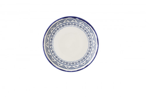 Assiette coupe plate rond Ink porcelaine vitrifiée Ø 26 cm Harvest Mediterranean Moresque Dudson