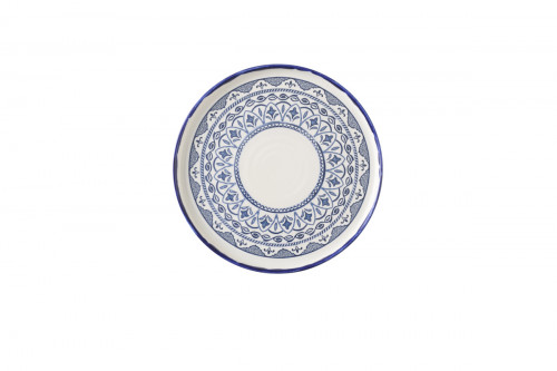 Assiette à bord droit rond Ink porcelaine vitrifiée Ø 26 cm Harvest Mediterranean Moresque Dudson