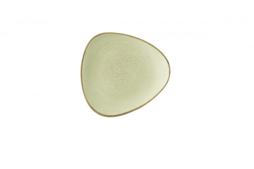 Assiette coupe plate triangulaire Raw Green porcelaine vitrifiée 22,9x22,9 cm Stonecast Raw Churchill