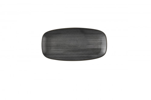 Assiette coupe plate rectangulaire noir porcelaine vitrifiée 15,3x29,8 cm Stonecast Raw Churchill