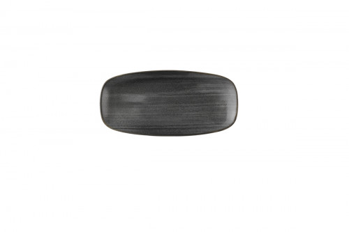 Assiette coupe plate rectangulaire noir porcelaine vitrifiée 12,7x26,9 cm Stonecast Raw Churchill
