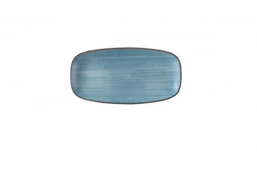 Assiette coupe plate rectangulaire Rustic Teal porcelaine vitrifiée 15,3x29,8 cm Stonecast Raw Churchill