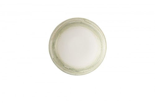 Assiette coupe creuse rond vert porcelaine vitrifiée Ø 24,8 cm Elements Fern Churchill