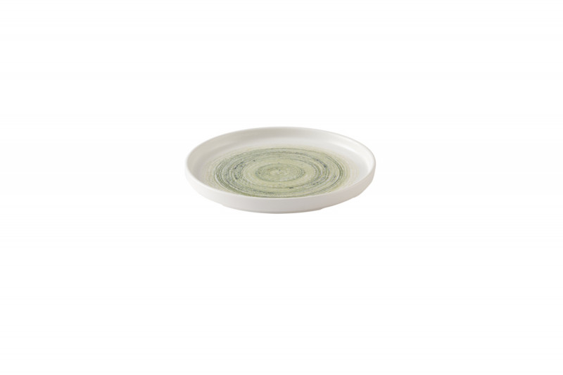 Assiette coupe plate rond vert porcelaine vitrifiée Ø 16 cm Elements Fern Churchill