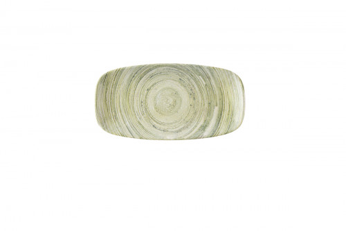 Assiette coupe plate rectangulaire vert porcelaine vitrifiée 15,3x29,8 cm Elements Fern Churchill
