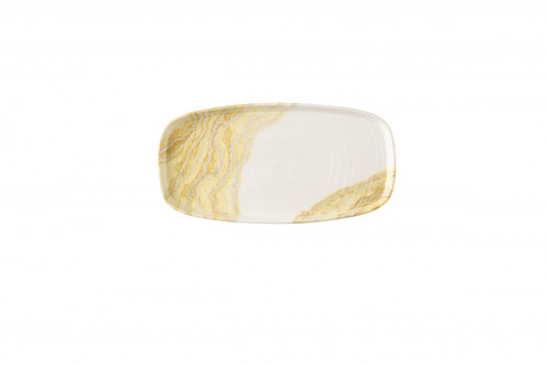 Assiette coupe plate rectangulaire Gold porcelaine vitrifiée 30x15 cm Tide Churchill