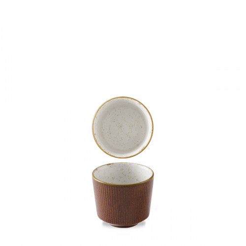 Pot a frites rond brun porcelaine vitrifiée Ø 9,5 cm Stonecast Natural Churchill