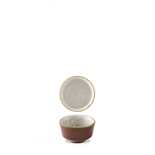 Pot à sauce rond brun porcelaine vitrifiée Ø 8 cm Stonecast Natural Churchill