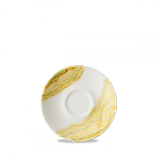 Sous-tasse à cappuccino / thé rond Gold porcelaine vitrifiée Ø 15 cm Tide Churchill