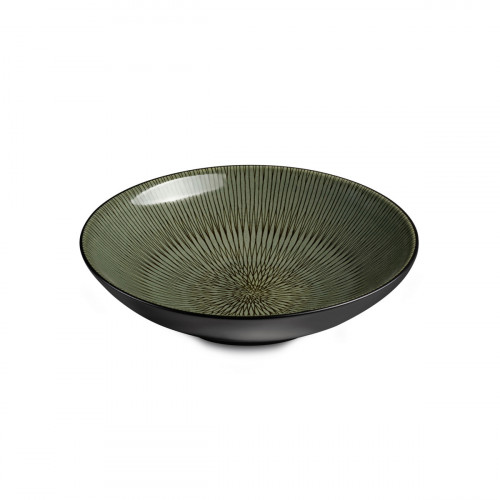 Assiette à salade rond vert grès émaillé Ø 19 cm Hypnose Medard De Noblat