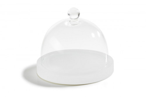Podium avec cloche résine Nacryl® blanc Ø 18 cm 14 cm Mealplak Revol