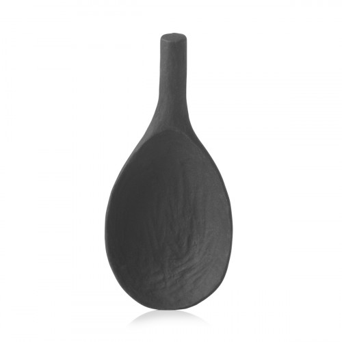 Cuillère amuse-bouche irrégulier Noir brut porcelaine culinaire 9 cm Yli Revol