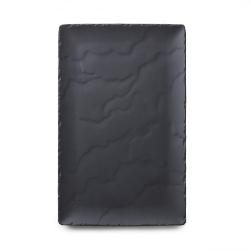 Assiette plate rectangulaire noir porcelaine culinaire 33x21 cm Basalt Revol