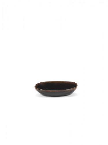 Bol ovale Brown grès émaillé 15,5 cm Out Of Lines Serax