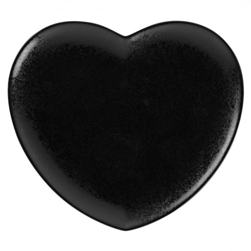 Assiette coupe plate noir porcelaine 28x25 cm Cliché Rak