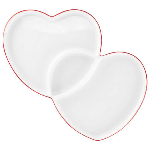 Assiette plate double blanc porcelaine 29x26,4 cm Cliché Rak