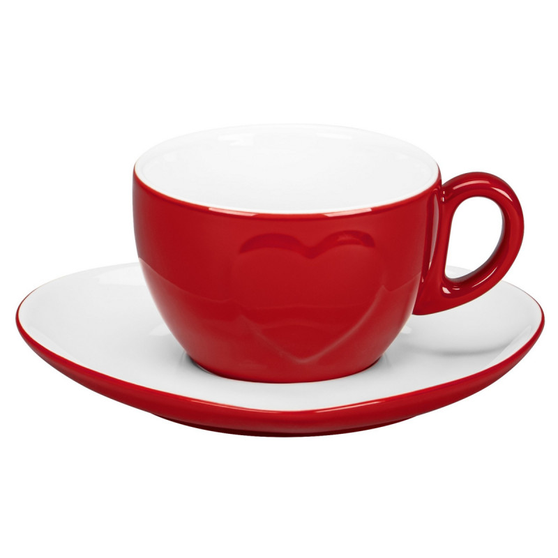 Tasse à café / thé rouge porcelaine 23 cl Ø 9,4 cm Cliché Rak