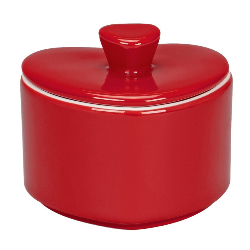 Couvercle pour sucrier rouge porcelaine 8 cm Cliché Rak