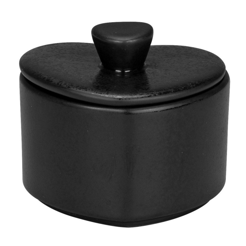 Couvercle pour sucrier noir porcelaine 8 cm Cliché Rak