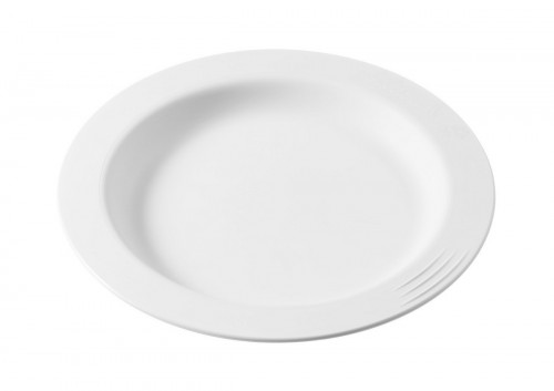 Assiette rond blanc fibre végétale Ø 13,4 cm Liliroc Saint Romain