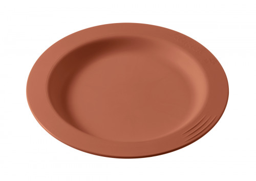 Assiette rond terracotta fibre végétale Ø 18 cm Liliroc Saint Romain