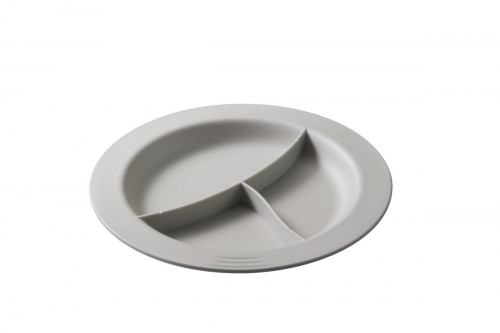 Assiette à 3 compartiments rond Blanc Coton fibre végétale Ø 23,5 cm Liliroc Saint Romain