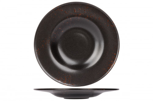 Assiette de présentation rond noir porcelaine Ø 30 cm Etna Proof