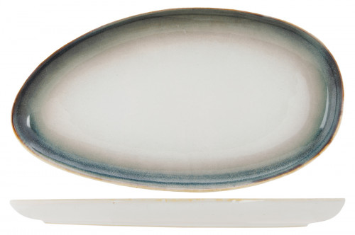 Assiette ovale blanc porcelaine 29x16 cm Akoya Proof