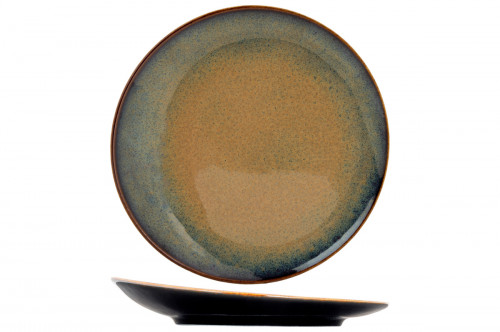 Assiette plate à bord incurvé rond noir porcelaine Ø 18 cm Bogota Proof