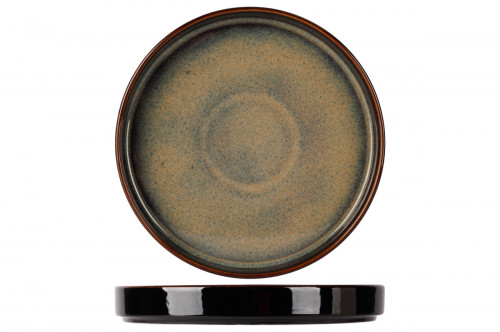 Assiette plate à bord droit rond noir porcelaine Ø 21 cm Bogota Proof