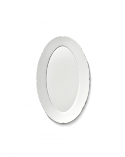 Assiette plate ovale blanc porcelaine 24,5x15 cm Silhouette Serax