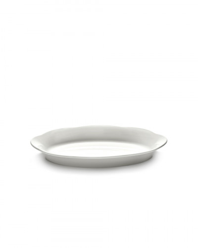 Assiette haute ovale blanc porcelaine 24,5x15 cm Silhouette Serax