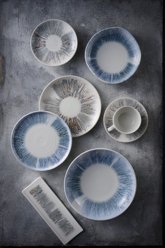 Assiette plate rond Blue porcelaine vitrifiée Ø 26 cm Lyra Churchill