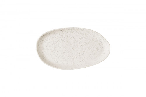 Assiette coupe plate organique barley white porcelaine vitrifiée 26x15 cm Stonecast Natural Churchill