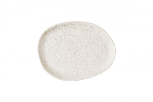 Assiette coupe plate organique barley white porcelaine vitrifiée 26x20 cm Stonecast Natural Churchill