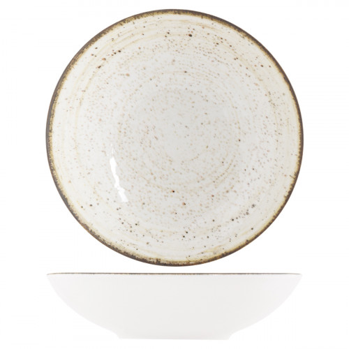 Assiette coupe creuse rond beige porcelaine Ø 21,5 cm Lunéa Pro.mundi