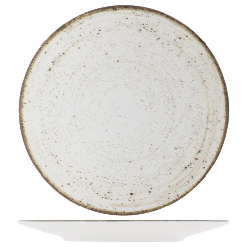 Assiette coupe rond beige porcelaine Ø 20 cm Lunéa Pro.mundi