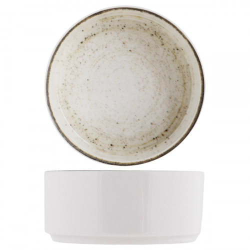 Bol droit rond beige porcelaine Ø 12 cm Lunéa Pro.mundi
