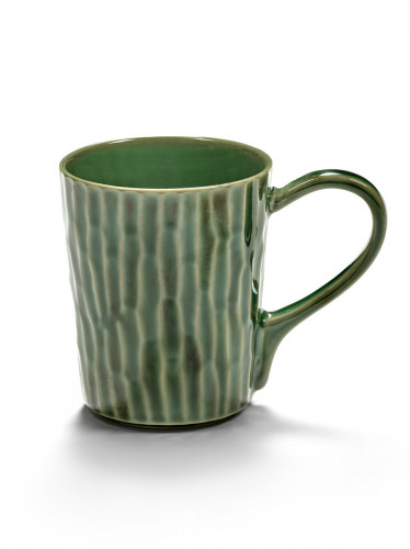 Tasse à thé rond vert grès émaillé 13,5 cm Ø 13,5 cm Verde Lanza Serax