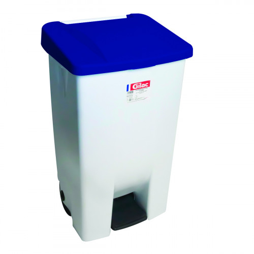 Collecteur à pédale plastique 80 L blanc Gilac