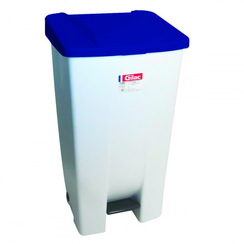 Collecteur à pédale plastique 120 L blanc Gilac